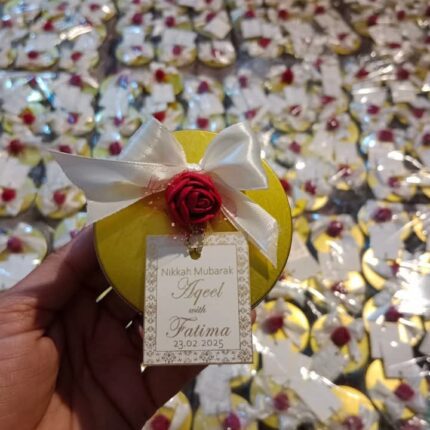 Tin Bid Boxes With Flower Tag Tai