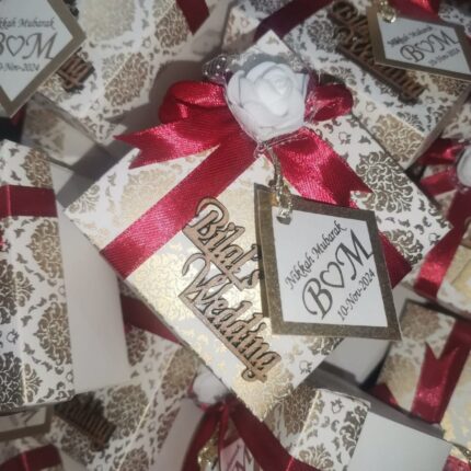 Wood Couple Name Bid Boxes With Flower