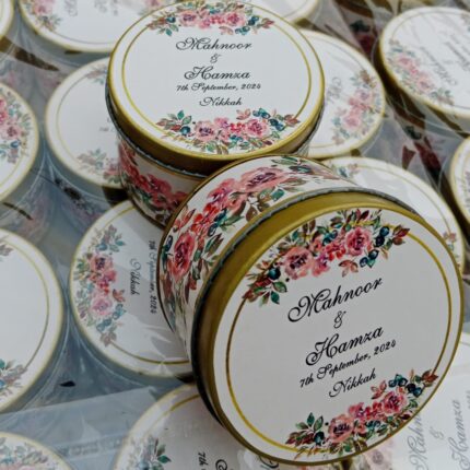 Tin Bid Boxes With Flowers Sticker