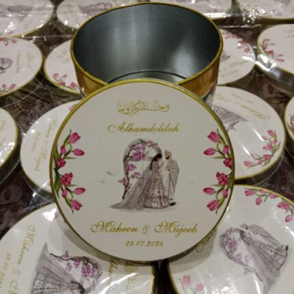 Tin Bid Boxes With Flowers Sticker