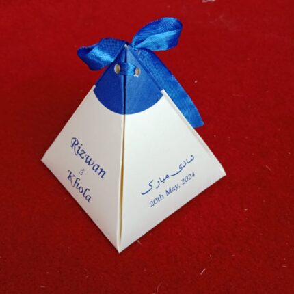 White And Blue Triangle With Ribbon