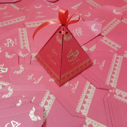 Red Triangle Bid Boxes With Ribbon