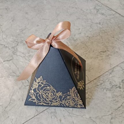 Black Triangle Bid Boxes With Beautifull Flower