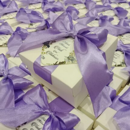 Bid Boxes With Parpal Ribbon