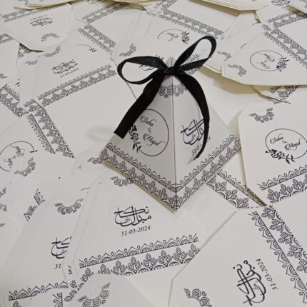 Triangle Bid Box With Black Printig