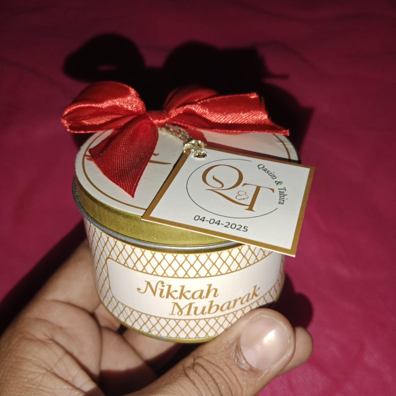 Tin With Tag And Red Tai Bid Boxes Tin With Tag And Red Tai Bid Boxes