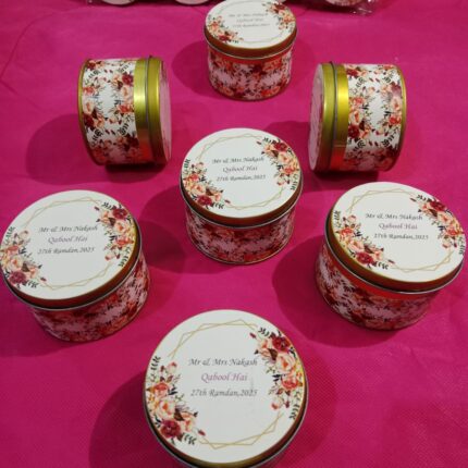 Tin Bid Boxes With Couple Name