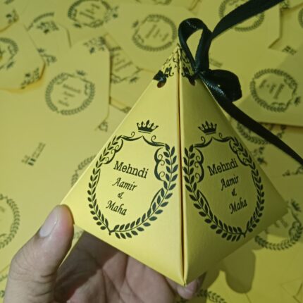 Yellow Triangle Bid Boxes With Name