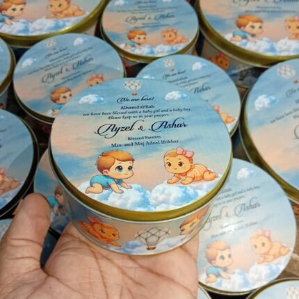 250 Gram Sky Blue Design Sweet Tin Boxes