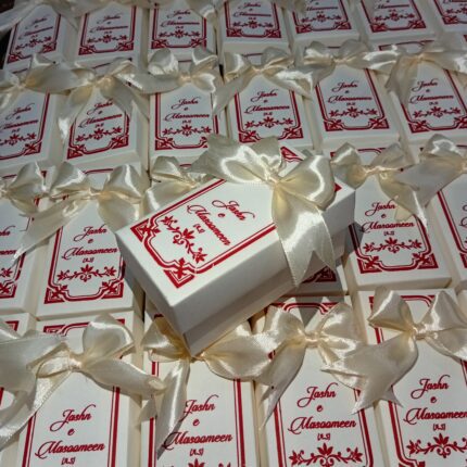 White Bid Boxes With Mahroon Printing