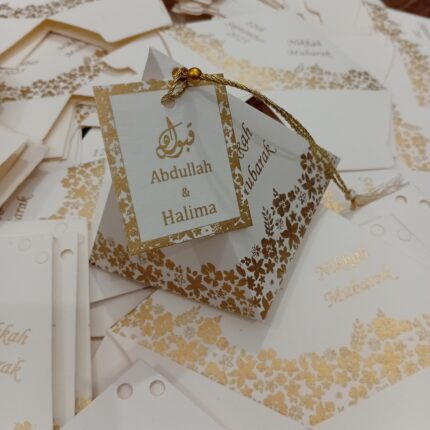 Offwhite Triangle With Goldan Printing