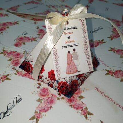 4 Colour Tag Triangle With Couple Names